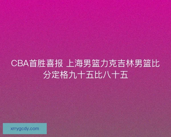CBA首胜喜报 上海男篮力克吉林男篮比分定格九十五比八十五